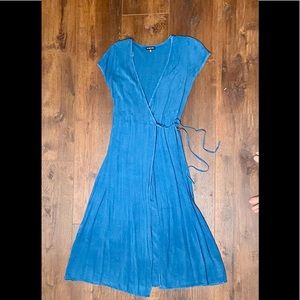 Lightweight Denim Wrap Dress, Maxy